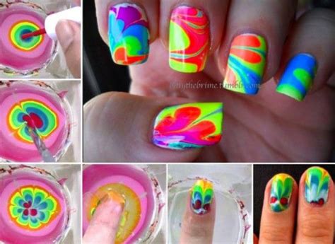 Colorful Water Marble Nail Art Tutorial Pictures Photos And Images