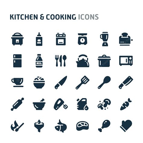 Premium Vector Kitchen And Cooking Icon Set Fillio Black Icon Series