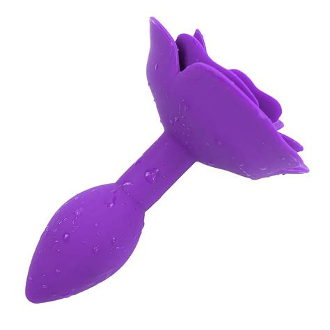 Plug Anal De Silicona Con Rosa P Rpura