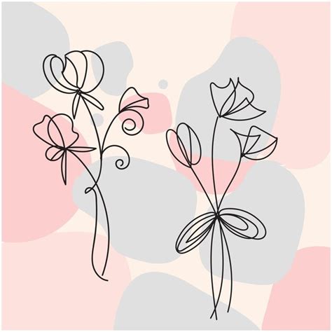 Premium Vector Vector Set Of Botanical Leaf Doodle Wildflower Line Art