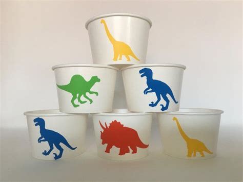 Dinosaur Party Snack Cups Dinosaur Birthday Party Snack Cups Etsy Dinosaur Theme Party