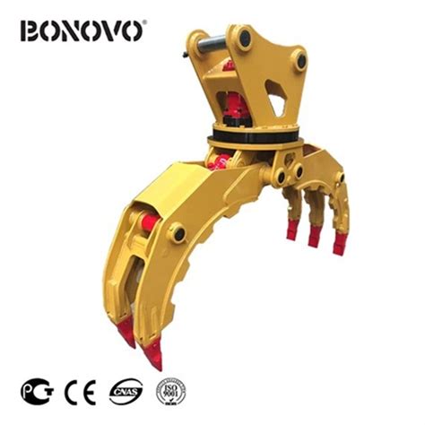 Bonovo Double Cylinder Type Excavator Sorting Hydraulic Grapple With