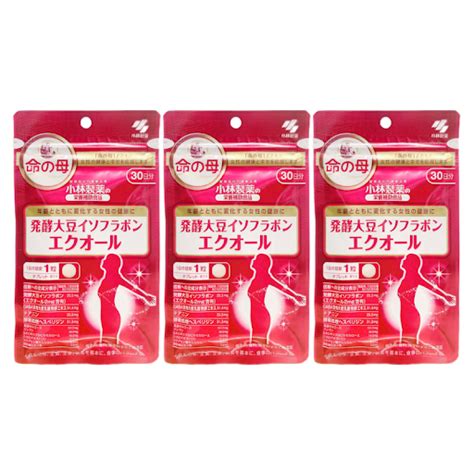 小林製薬 エクオール 30粒 3袋セット 発酵大豆イソフラボンサプリメント 命の母の通販はau Pay マーケット Eckawaストア