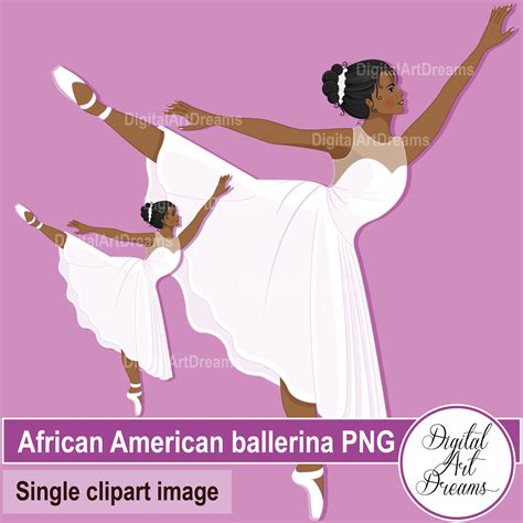 Ballerina Clipart African American Woman Ballet Graphics Etsy