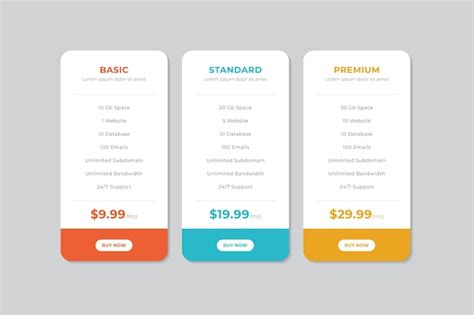 Premium Vector Pricing Table Template Vector Design