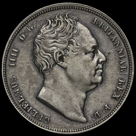 1837 William Iv Milled Silver Half Crown Scarce Gvf