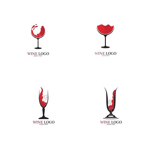 Wine Logo Design Templatevector Illustration Of Icon Vector White Glass