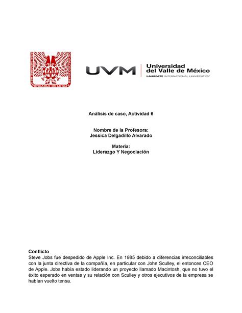 Actividad 6 analisis caso Análisis de caso Actividad 6 Nombre de la