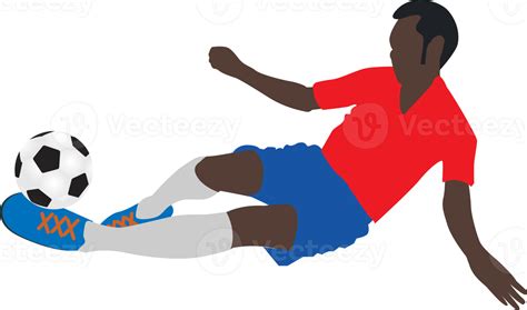 Cartoon Football Soccer Player Man In Action Png