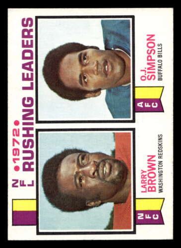 1973 Topps 1 Larry Brown O J Simpson 1972 Rushing Leaders Excellent 1972 Rush Ebay