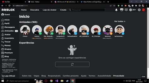 RTC em português on Twitter Roblox está diversos problemas