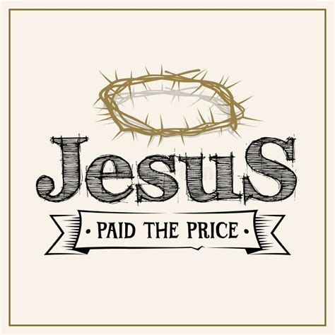 Jesus Paid The Price Hand Drawn Calligraphy Lettering Stock Vector