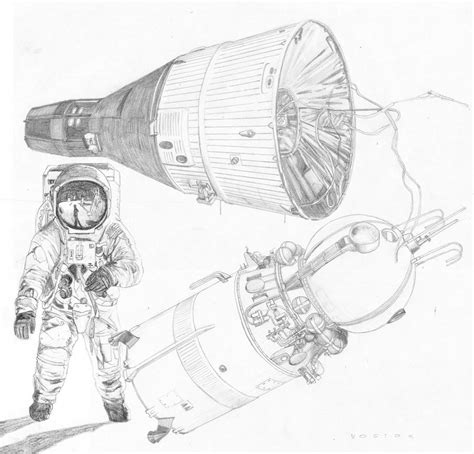 Space Race Pencil Drawings 2 By Kaffeebohnson On Deviantart