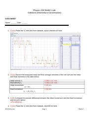 PHYS204 Lab5 EricColeman Docx Physics 204 Week 5 Lab Collisions