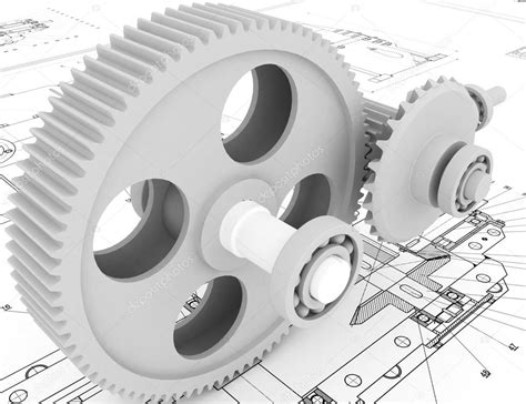 Mechanical sketch with gears Stock Photo by ©ericmilos 1716111