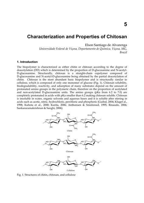 Pdf Characterization And Properties Of Chitosan