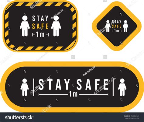 Stay Safe Signage Icon Sticker Stock Vector Royalty Free 1741542623