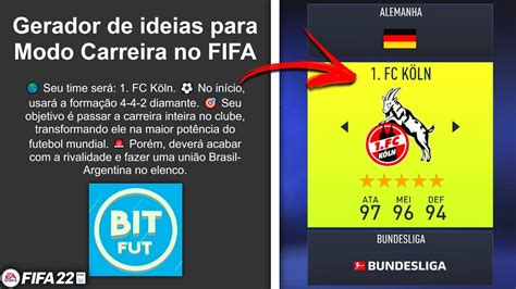 Testei O Gerador De Carreira Do Bit Fut Fifa Experimento Youtube