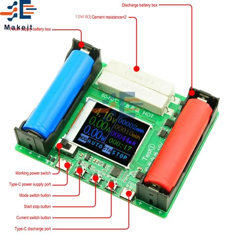 Battery Capacity Tester Module Mah For Lithium Battery Lcd