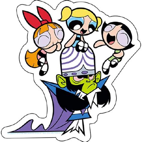 Powerpuff Girls Laughing At Mojo Jojo Sticker Forbidden Planet