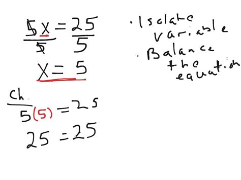 Solving Equations Middle School Mathematics 6th Grade Math One Step Equation Showme