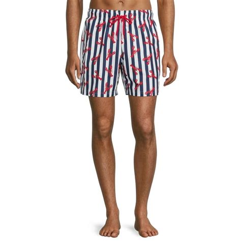 George Mens And Big Mens 6 Lobster Star Swim Trunks Up To Size 5xl