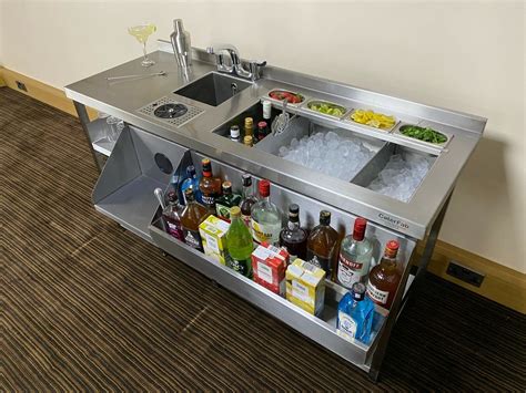 Deluxe Cocktail Bar Station Stainless Steel With Fully Insulated Ice