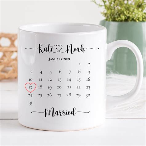 Personalized Wedding Mug Married Mug Married Calendar 2021 And Etsy