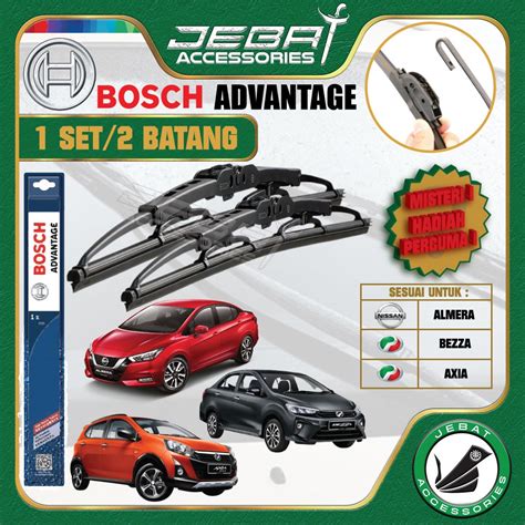 Bosch Advantage Wiper Nissan Almera Perodua Bezza Axia Sepasang