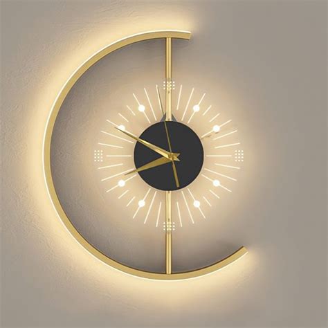 Decorative Moon Clock Wall Lamp | Stylish Clock With Light | Pinglighting | Clock wall decor ...