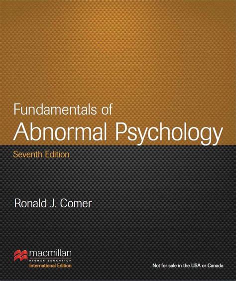 Fundamentals Of Abnormal Psychology Amazon Co Uk Comer Ronald J