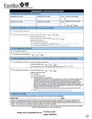 Dependent Certificate Format Fill Online Printable Fillable Blank