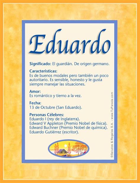 Eduardo Significado Del Nombre Eduardo Nombres Significados De Los