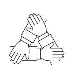 Four Hands Hold Together For The Wrist Other Vector Image