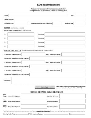 Fillable Online Colostate Pueblo Dars Exception Form Colorado State