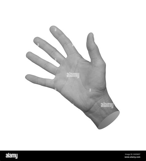 Hi Gesture Waving Greeting Hello Hand Sign Isolated On White