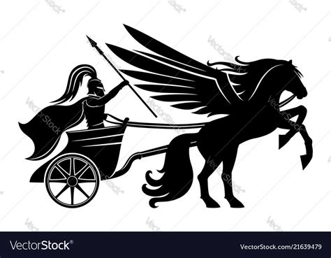 Pegasus And An Ancient Warrior Royalty Free Vector Image