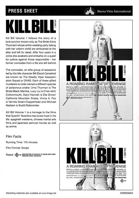 Kill Bill Vol 1 Kill Bill Movie Posters Vintage Advertising Material