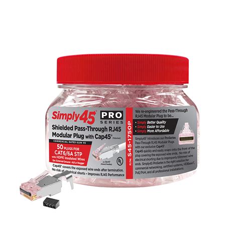 Simply45® Cat6a Stp Pass Through Rj45 Plug Connectors Data Argosy