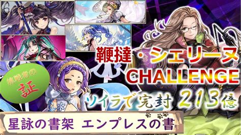 【アナデン】鞭撻・シェリーヌ【challenge】ソイラで完封して挑戦者の証を手に入れよう！エンプレスの書【星詠みの書架チャレンジ】セスタ無し