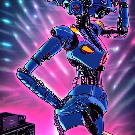 80s Sci Fi Retro Anime Black And Blue Pink Mechanic Stable Diffusion