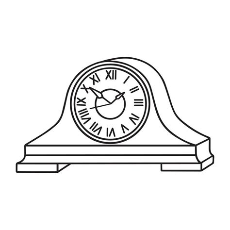 Old Clock Outline