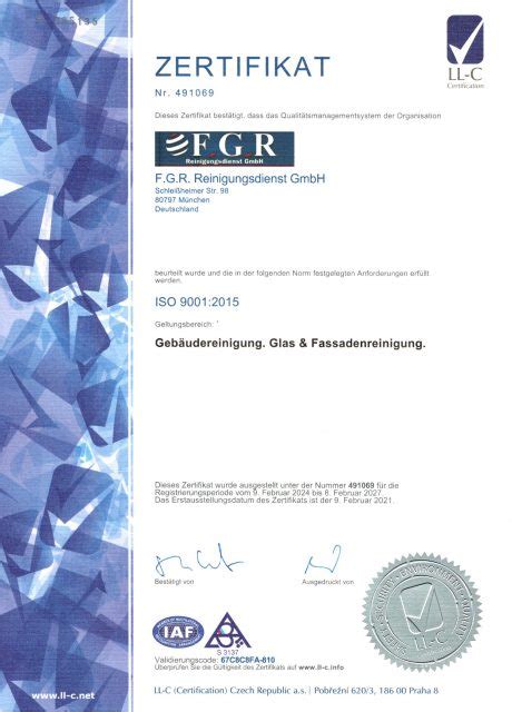 Über uns F G R Reinigungsdienst GmbH München