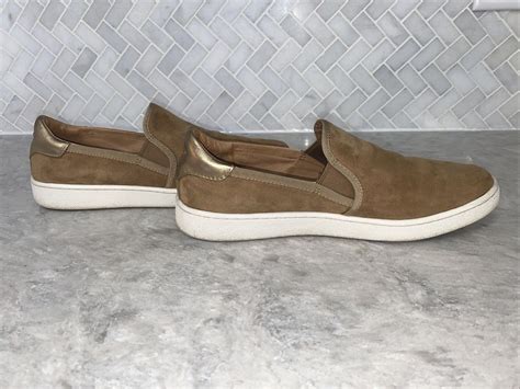 Ugg Womens Jass Slip On Suede Sneakers Brown Beige Chestnut Tan Size 9