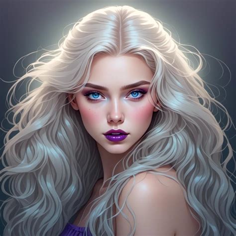 Beautiful Ethereal Woman Long Blonde Hair