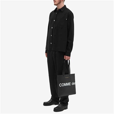 Comme Des Garçons Homme Long Sleeve Logo Pocket T Shirt Black End