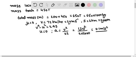 Solved A Locomotive Of Mass Tonnes Draws A Train Of Mass