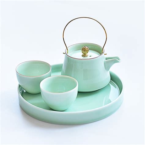 Best Ceramics Celadon Tea Set Kongfu Teaset Lifting Handle Etsy