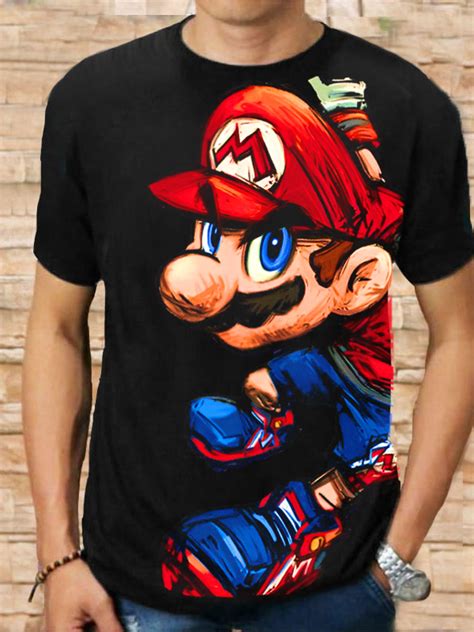 Jual Kaos Distro Cowok Dewasa Super Mario Bros Baju Keren Terbaru Murah