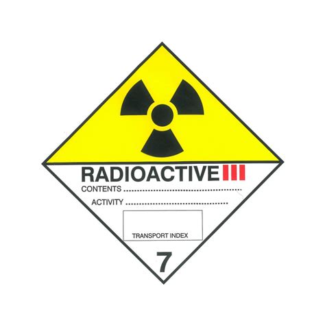 Class Category Radioactive Hazard Labels Mm X Mm Air